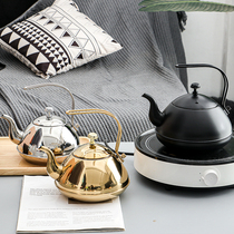 Thickened stainless steel teapot bubble flower teapot kettle with filter hotel restaurant restaurant home induction cooker kettle