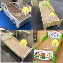 Kindergarten solid wood Children Baby single bed quadruple sliding bed cartoon car bed early education special European small bed