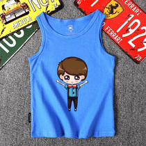 Babu Dudu childrens clothing summer clothing middle school childrens coat boys cotton vest mens baby Summer sleeveless T-shirt tide