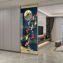 New Chinese style light luxury screen Living room partition fish door occlusion decoration Entrance door brake metal modern simplicity
