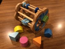 Export solid wood Mont shape geometric building block classification box European and American tail box Real beech children Puzzle Foreign Trade Toys