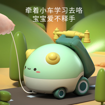 Baby towing drawstring pulling car Childrens hand rope pulling toy music baby dragging toy car