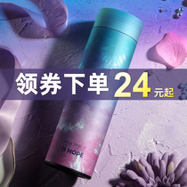 Smart thermos cup female male simple literary net red portable water cup student cute stainless steel cup ins creative