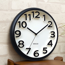 Radio clock wall clock living room home fashion creative Nordic modern simple clock Wall bedroom mute quartz clock