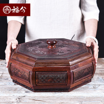 Mahogany new Chinese wood dried fruit pan da hong suan zhi fruit ling shi pan cell ba bao he fruit candy box