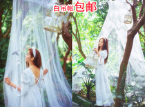 Wedding photography props 2018 new Korean location photo props theme props white gauze curtain hanging tent props