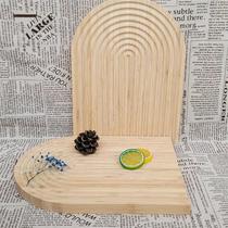 ins Nordic water corrugated wood Lower afternoon tea plate bread cake tray fragrant lavender photo swing pat props