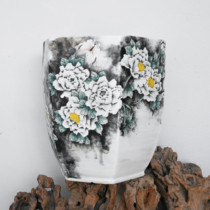 Seni mist pure hand-painted Boutique imported Korean pot Q cute little rabbit hand-painted diamond flower pot with foot breathable