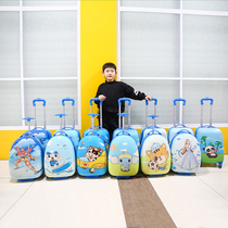 New 16-inch 18-inch cartoon cute one-way wheel eggshell schoolbag childrens trolley luggage luggage suitcase