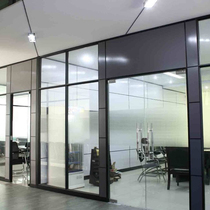 Custom office glass partition Aluminum alloy glass wall Conference room transparent louver soundproof wall High partition room