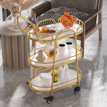Dining car trolley hotel commercial restaurant Mobile cake delivery car iron multifunctional hand push household tea car