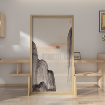 Screen partition new Chinese decoration block entrance bedroom Hall living room office landscape log seat screen