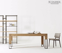 Nordic Solid Wood Meeting Table Retro Solid Wood Long Table Designer Desk Creative Desk Commercial Strip Computer Desk