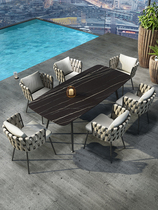 Outdoor Table And Chairs Casual Rattan Chair Combined Cafe Chair Outdoor Patio Villa open waterproof sunscreen rattan chair