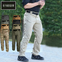 City tactical pants mens outdoor casual pants overalls pants grid cloth thin