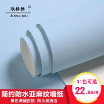 Nordic style solid color plain simple wallpaper living room bedroom blue light gray clothing store modern ins wallpaper