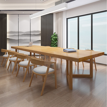 Nordic solid wood conference table long table simple modern office furniture desk negotiation table and chair combination rectangle