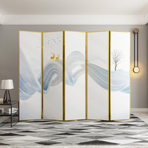 Simple light luxury aluminum alloy screen folding mobile partition living room to block home office Hotel metal folding screen