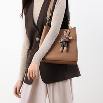 French Special Cabinet Mkzarea Genuine Leather Brief Light Extravagant New Tide Fashion Genuine Leather Bucket Bag Woman Single Shoulder Inclined Satchel Bag