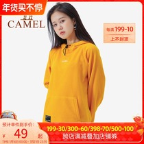 Camel womens sports sweater outdoor fleece jacket hand fleece clothes double-sided plus velvet padded velvet padded hooded sweatshirt