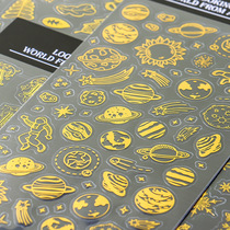 High-looking space bronzing sticker notebook hand account pvc sticker manual drip key chain pendant decorative sticker