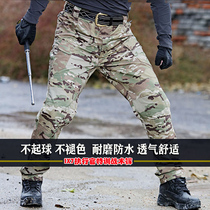 Multi-pocket IX7 tactical pants mens trousers grid cloth military fans outdoor spring and autumn wear-resistant consul camouflage overalls pants