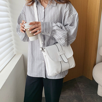 Tide brand retro womens bag 2021 New Fashion soft leather color color one-shoulder shoulder bag all trend multi-layer small square bag