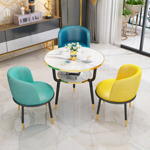 Modern minimalist home balcony Leisure negotiation table and chairs Combined light extravaganza 4S Shop Reception Negotiation small roundtable