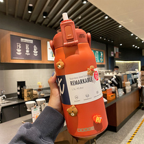 Large capacity insulated cup female high face value portable large belly cup 316 straw water glass boy super size kettle 2L