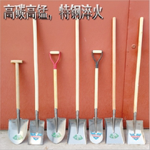 High-carbon high-manganese thickened large shovel manganese steel tip flat-head shovel agricultural excavation flower steel shovel outdoor shovel