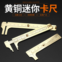 Wen play caliper High-precision household small mini portable brass vernier caliper Oil standard caliper Plastic Haomi ruler