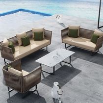 Nordic Outdoor Rattan Sofa Villa Garden Patio Like board Room Waterproof sunscreen Fujinchair Three sets of combinations