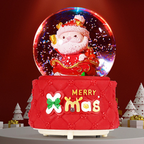 Christmas gift crystal ball music box girl boy Christmas Eve Music Box children birthday Santa tree
