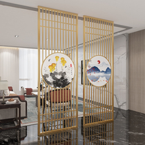 New Chinese Wrought iron screen partition Office living room Dining room entrance partition wall hollow simple modern decoration