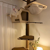 Meow Linyuan solid wood tongtianzhu indenith cat climbing frame cat nest cat tree cat crawling column cat grabbing pillar
