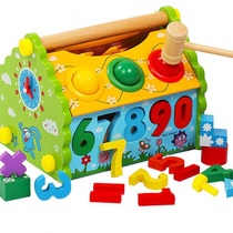 Disassembly and assembly puzzle baby color wooden building blocks Infant and child intelligence development Early education toys Intelligence digital house