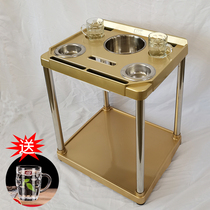 Mahjong machine coffee table tea rack thickened stainless steel chess room teahouse ashtray side table corner