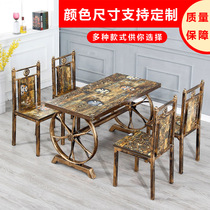 Theme Western restaurant minimalist restaurant snack restaurant noodle restaurant fast food table and chair combination cafe milk tea retro iron art