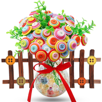 Button flower children handmade diy SpongeBob material package kindergarten boys and girls creative educational toys