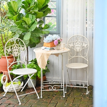 Nordic Balcony Table And Chairs Combo Three Sets Casual Folding Outdoor Patio Iron Art Terrace Modern Home Small Tea Table