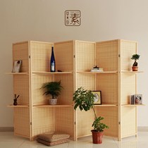 Pre-sale living room Bedroom Modern Chinese style full solid wood screen Entrance partition Bamboo woven movable folding screen Hotel