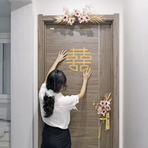 Wedding room layout set wedding ceremony decoration new bedroom mens and womens square door stickers door flower door flower Pink