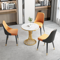 Light luxury Rock board tea table negotiation service sales office milk tea shop table and chair combination home balcony leisure Table 3 chairs