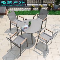 Outdoor table and table Courtyard Villa Dining Room Table Chair Combo Outdoor open waterproof sunscreen and table and chairs balcony outside pendulum table