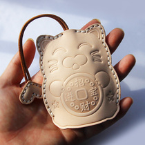 Car key cover female pull-out cute versatile hand held genuine leather digy handmade personality brief net red lock spoon bag man