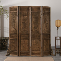 Chinese screen partition folding mobile living room retro Zen do old solid wood carved antique doors and windows Dongyang wood carving