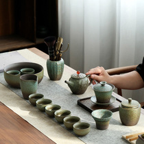 Japanese kung fu tea set set set tea tray home simple ceramic teacup teapot modern office living room