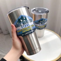  Exported to Europe and the United States cattle goods food grade stainless steel large-capacity car warm cup ice cup slide lid splash-proof water cup