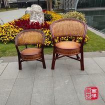 Natural Rattan Chair Seniors Teng Chairs Leaning Back Chair Office Computer Mahjong Balcony Table And Chairs Single Indonesian Real Rattan