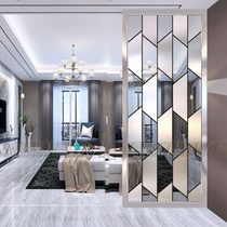 Modern and simple door Living room mobile glass screen Bedroom block light luxury partition wall decoration Entrance small apartment type
